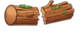 Broken log platform showing a losing jump in the Frogger Jump gambling game
